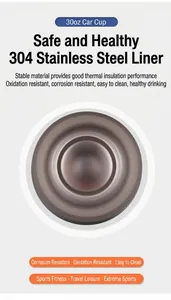 Close-up of high-quality 304 stainless steel interior of a 30oz insulated tumbler