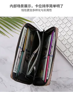 Interior detail of a large capacity sequin long wallet with multiple card slots