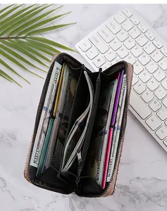 Interior detail of a large capacity sequin long wallet with multiple card slots