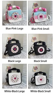 Creative telephone shaped crossbody handbag in various colors and two sizes for women