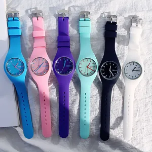 Women Geneva Quartz Watch Minimalist Candy Color Jelly Silicone Strap Casual Analog Wristwatch Fashion Watch for Women Girls