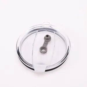 Close-up of 30oz tumbler replacement lid with gray silicone plug and black seal ring.
