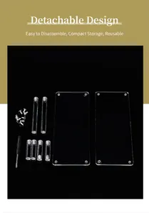 Detachable transparent acrylic display stand components including plates and tools
