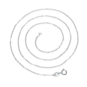 Elegant S925 sterling silver O-chain necklace arranged in a spiral on white background