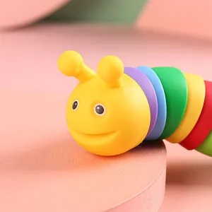 Bright and colorful rainbow caterpillar fidget toy for stress relief and sensory play