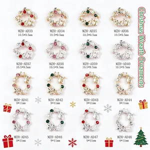 Charms Pour Ongles Alliage Couronne Guirlande Fleurs Fausse Künstliche Perle Strass Décoration Manucure Luxe 3D Accessoires