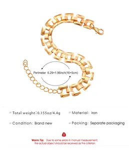 Minimalist gold watch-strap chain bracelet with adjustable extension link