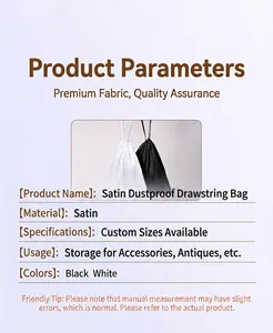 Specifications and features of satin drawstring storage bags for jewelry and accessories