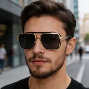 Square Frame Sunglasses Metal PC UV400 Protection Retro Punk Style For Men Outdoor Driving Fashion Eyewear