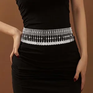 Vintage Coin Tassel Waist Chain Bohemian Ethnic Style Alloy Metal Adjustable Dress Belt Accessory For Women