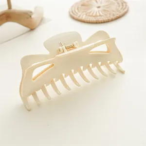Grande pince à cheveux blanc cassé pour cheveux épais, style coréen minimaliste