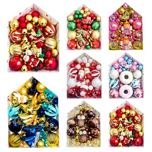 Set de 72 décorations de Noël en boîtes maison avec motifs de Père Noël et bonhommes de neige