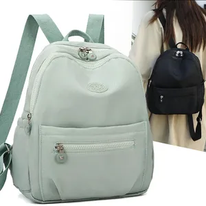 Women Casual Backpack Fashion Nylon Water Resistant Multi-Pocket Large Capacity Korean Style Travel Rucksack Luggage Strap