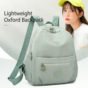 Stylish lightweight mint green oxford fabric backpack for women, casual travel bag