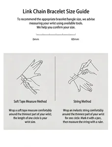 Detailed wrist measurement guide for link bracelets with two step-by-step methods.