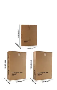 Packaging dimensions for three sizes of children's indoor/outdoor basketball hoop sets.