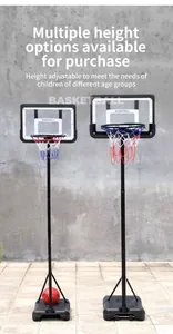 Adjustable height portable basketball hoop system for kids sports indoor and outdoor