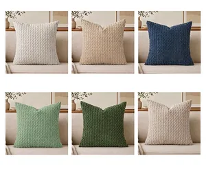 Macro detail of various color options for textured bubble pattern decorative pillowcases