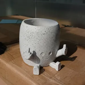 Funny middle finger flower pot resin planter statue for home garden decor