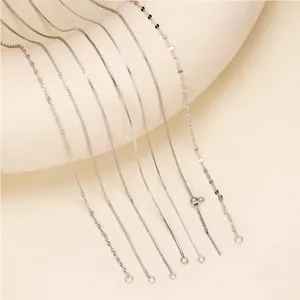 925 Sterling Silver Necklace Chain For Women Chopin Box Snake Water Wave Cross Chain Electroplated Fashion DIY Jewelry