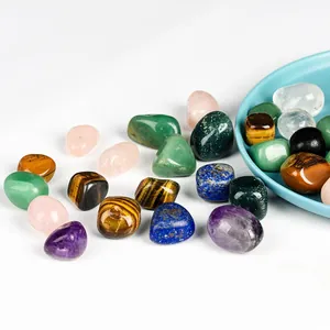 Natural tumbled healing crystal stones set for home decor meditation and energy healing