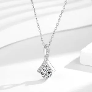 Stainless Steel Mermaid Tail Pendant Necklace With Zirconia Inlaid Luxury Minimalist Jewelry For Women Dating Gift