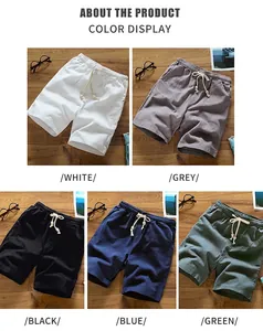Detailed color options for men's casual cotton and linen summer shorts