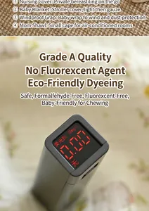 Safety testing for baby nursing cover showing no fluorescent agents on soft muslin fabric.