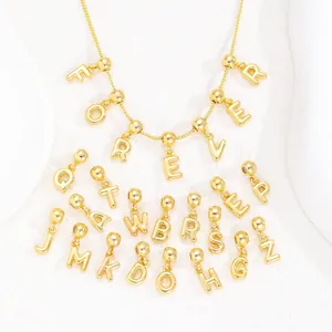 Gold DIY bubble letter necklace featuring FOREVER pendant and individual alphabet charms