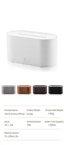 Detailed technical specifications for the ultrasonic flame aroma diffuser and humidifier