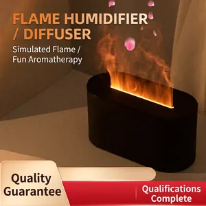 Ultrasonic Flame Aroma Diffuser Simulated Flame Humidifier Colorful Atmosphere Lamp Desktop Mist Maker For Office Home