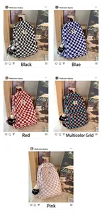 Retro checkered backpacks in multiple colors for students and casual use