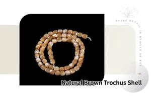 Natural coffee-colored trochus shell beads in cylindrical shape for DIY jewelry making