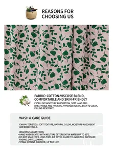 Detail of floral cotton silk fabric for summer dress, soft texture in pink and green.