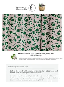 Detail of floral cotton silk fabric for summer dress, soft texture in pink and green.