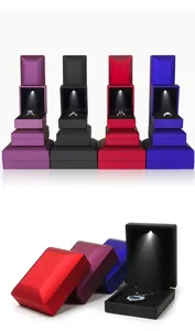 Luxury LED jewelry box collection featuring ring and pendant storage in vibrant colors
