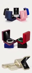 Multi-color LED jewelry boxes for rings, necklaces, and bangles with premium matte finish.