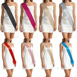 Glitter Blank Etiquette Sash For Bachelorette Party Award Ceremony DIY Sparkling Sashes Rose Gold Silver Party Supplies