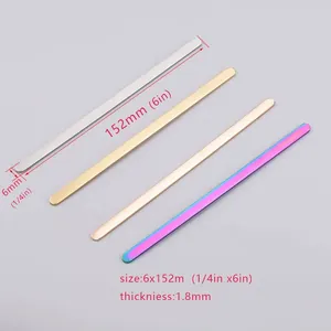 Set of mirror polished stainless steel bracelet blanks for DIY jewelry making in four colors