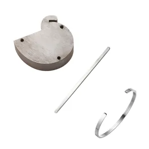 DIY stainless steel strip with shaping mold for making minimalist open cuff bracelets