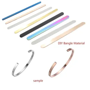 Mirror Polished Stainless Steel Bangle DIY Material Blank Metal Bar Strip For Bracelet Making Handmade Jewelry Findings Accessories