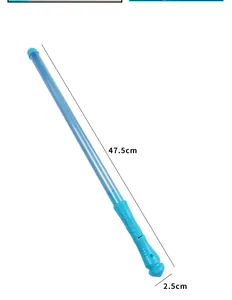 Detail view of large blue glow stick showing 47.5cm length and 2.5cm diameter dimensions