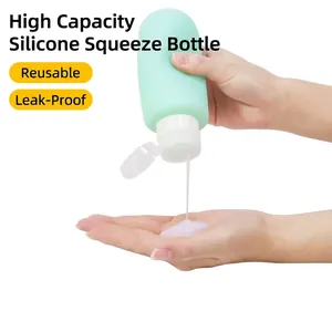 Large Capacity Silicone Travel Bottle Leak Proof Refillable Container For Shampoo Lotion Toiletries Portable Squeeze Tube