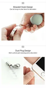 Portable macaron screen cleaner with hanging lobster clasp and protective dust plug for phone