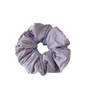 Large solid lavender fabric scrunchie hair tie for women with elegant oversized design