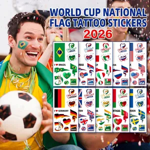 World Cup themed national flag temporary tattoo stickers for fans and celebrations