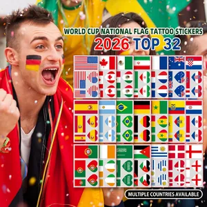 2026 World Cup national flag temporary tattoo stickers for football fan party events