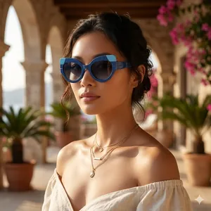 Cat Eye Sunglasses Retro Contrast Color Block UV400 Protection PC Frame AC Lens Fashion Party Eyewear For Women