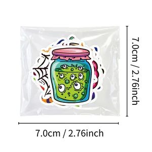 50pcs cute cartoon Halloween stickers set for DIY luggage decoration, 7.0cm x 7.0cm