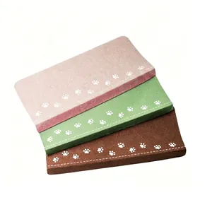 Non-slip stair tread mats with luminous paw prints and TPR backing in three colors